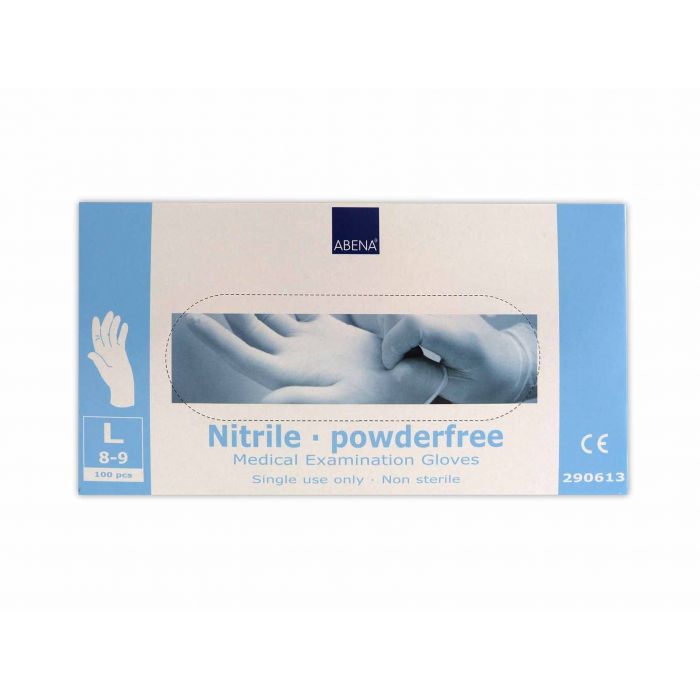 Abena Nitril-Handschoenen poedervrij Maat L wit 100st main product photo