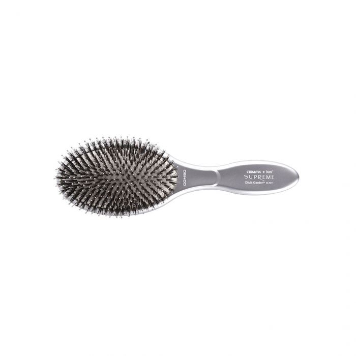 Olivia Garden Expert Care Oval Boar&Nylon Zilver main product photo