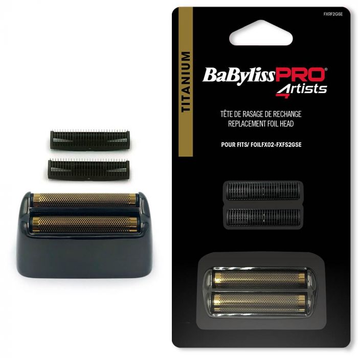 Babyliss PRO 4Artists Replacement Head Gunsteel Metal Double Foil Shaver Zwart main product photo
