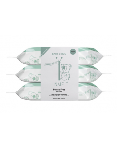 Naïf Baby & Kids Plastic Free Baby Wipes 3x54st