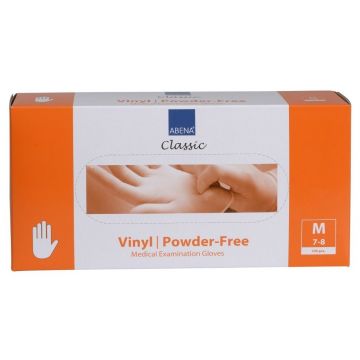 Abena Vinyl-Handschoenen Classic poedervrij Maat M transparant 100st 