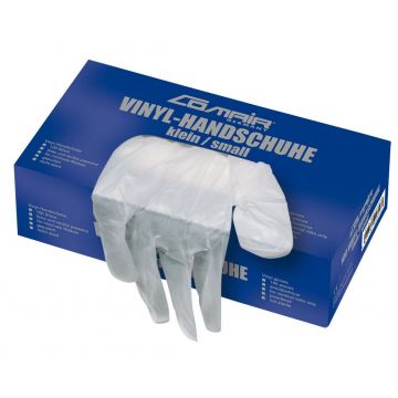 Comair Vinyl-Handschoenen gepoederd Maat S clear 100 stuks