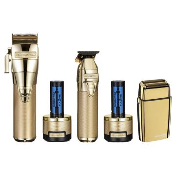 Babyliss PRO FXOne Skeleton gold + 4Artists FXOne clipper + 4Artists Gold Double Foil Shaver