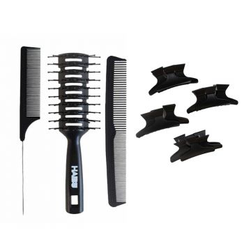 Haibu Essentials Haarborstel + Knipkam + Puntkam + Haarclip