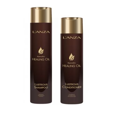 Lanza Keratin Healing Oil Silken Shampoo 300ml + Conditioner 250ml