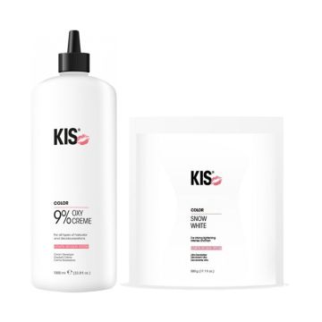 KIS SnowWhite Blondeerpoeder 500gr + OxyCream 9% 1000ml 