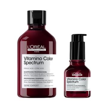 L'Oréal Vitamino Color Spectrum Shampoo 300ml + Glass Shine Serum 50ml