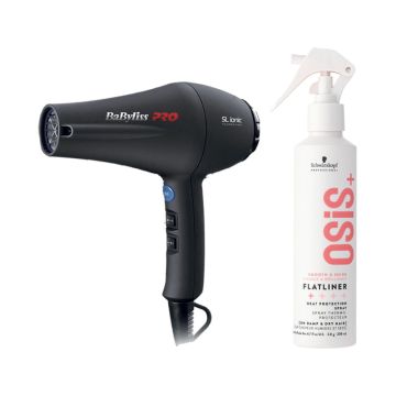Babyliss PRO Föhn SL Ionic 1800W + Schwarzkopf OSiS+ Flatliner Heat Protection Spray 200ml