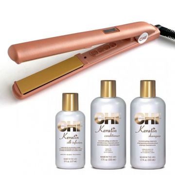 CHI Stijltang G2 Limited Edition Frosé + CHI Keratin set