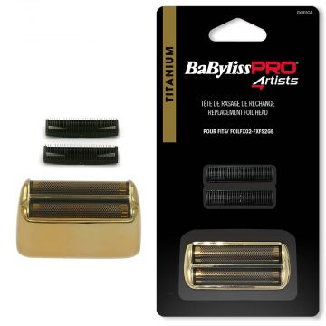 Babyliss PRO 4Artists Replacement Head Gold Metal Double Foil Shaver Zwart