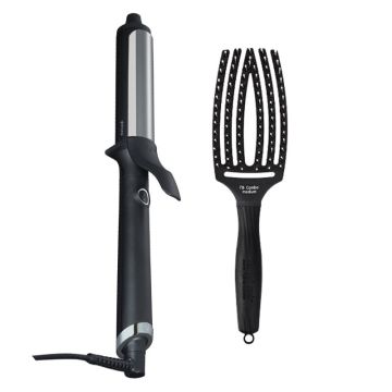 ghd Classic Tong Curler Zwart 26mm + Olivia Garden Fingerbrush Combo Zwart Medium 
