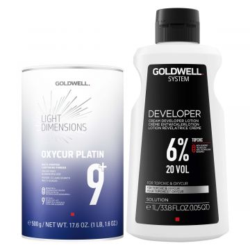 Goldwell Oxycur Platin Dust Free 500gr + Developer 6% 1000ml
