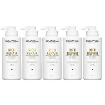 5x Goldwell Dualsenses Rich Repair 60 sec. Treatment 500ml