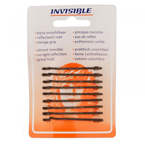 Invisible Haarschuifjes Kort 50mm Bruin 9st