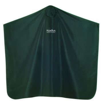 Kadus Professional Zwarte kapmantel met Kadus Professional logo en drukknoopsluiting. 100% polyester. zwart