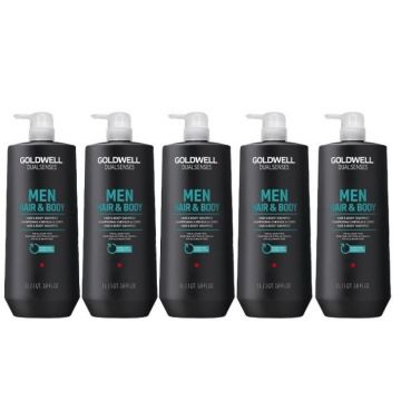5x Goldwell Dualsenses for Men Hair & Body Shampoo 1000ml