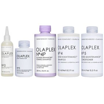 Beschadigd haar pakket Olaplex No.0 + 3 + 4 + 4P + 5