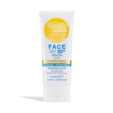 Bondi Sands Sunscreen Face Lotion SPF 50+ F/F Tinted - Hydrating 75ml