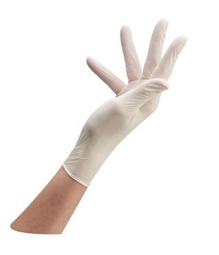 Afbeelding van Sibel Latex-Handschoenen Medium wit 100st