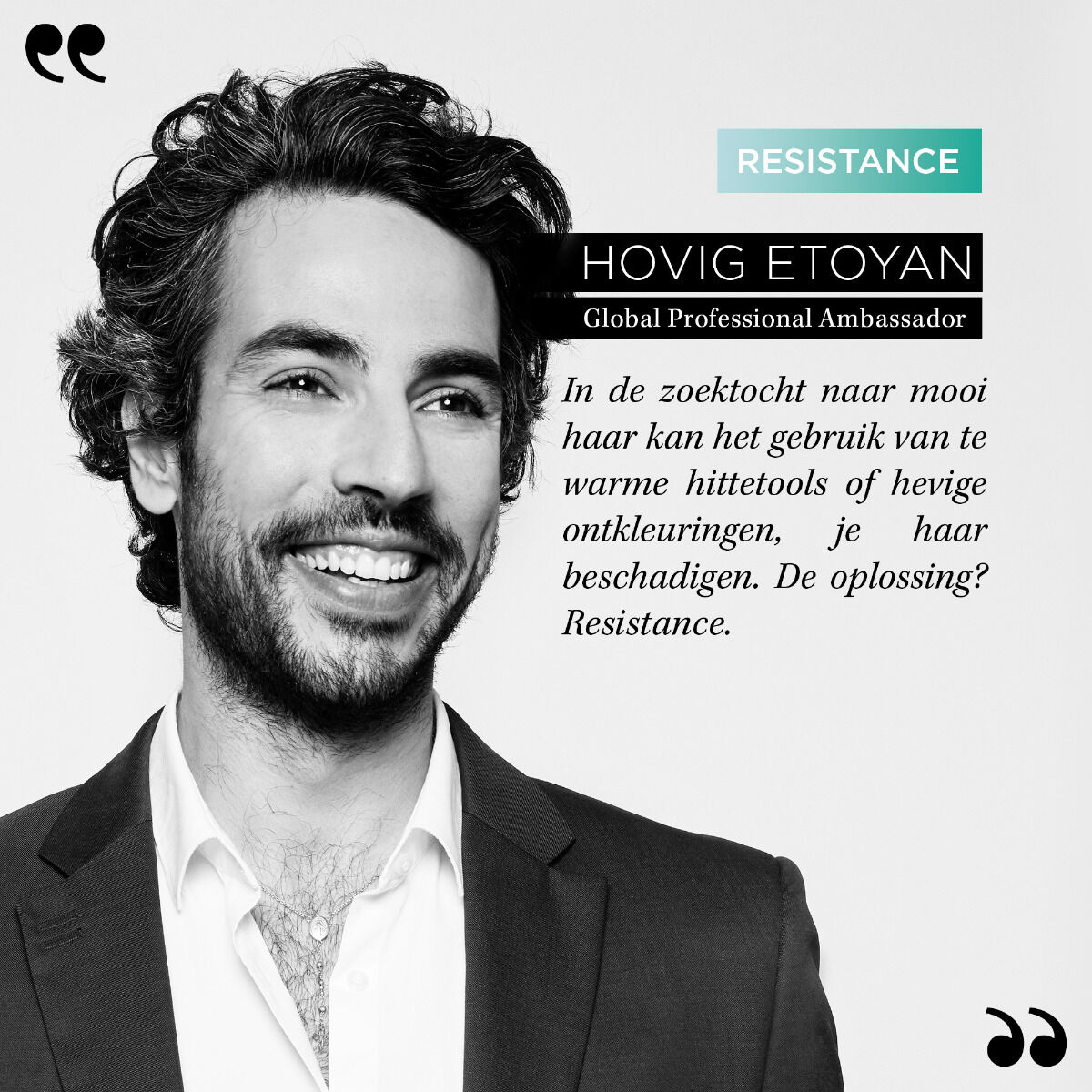 Een foto van Hovig Etoyan met een quote er naast